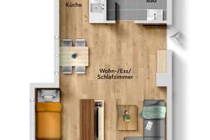 Seltene Gelegenheit! Kernsanierte 1 Zimmer-Apartment in toller Wohnlage! – Die vollständige Adresse der Immobilie erhältst du vom Anbieter., 70439 Stammheim-Süd, Stuttgart – Vorschaubild 3