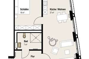 KRONSRODE | ERSTBEZUG | Helle 2-Zimmer-Neubauwohnung (rollstuhlgerecht) – Kattenbrookstrift  146, 30539 Bemerode, Hannover – Vorschaubild 7