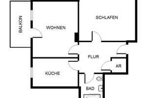2-Zimmer-Wohnung im Erdgeschoss mit Balkon