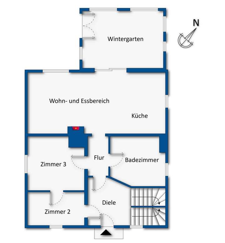 Grundrissskizze Erdgeschoss