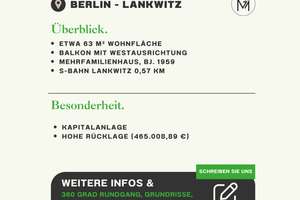 Vermietete 2-Zimmer Wohnung in Berlin Lankwitz - solide Kapitalanlage mit Perspektive – Die vollständige Adresse der Immobilie erhältst du vom Anbieter., 12247 Lankwitz, Berlin – Vorschaubild 2