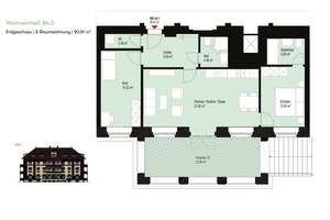 Stilvolles Wohnen im Grünen | Großzügiger Balkon | 2 Bäder | HWR | Fußbodenheizung | Stellplatz – Georg-Lehmann-Bogen 9, 4289 Meusdorf, Leipzig – Vorschaubild 2