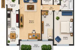 Helle 3-Zimmer-Wohnung mit großem Südbalkon und Tiefgarage – Die vollständige Adresse der Immobilie erhältst du vom Anbieter., 60435 Eckenheim, Frankfurt am Main – Vorschaubild 15