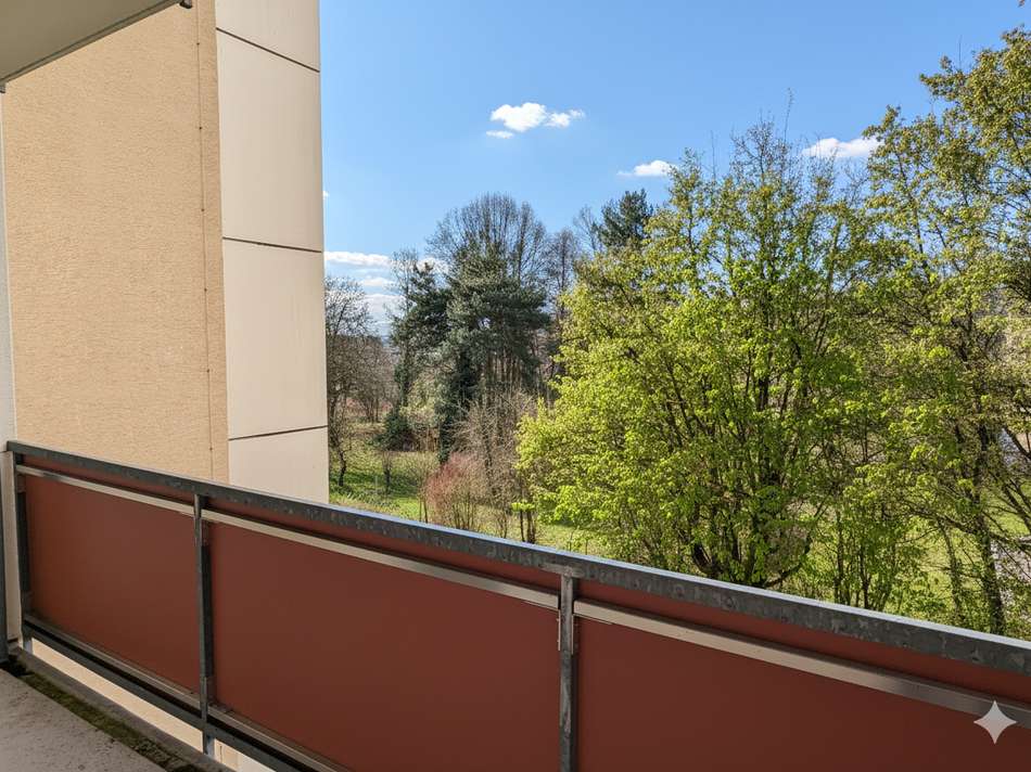 Ausblick Balkon Wohnzimmer