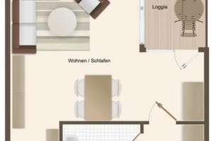 NEU: Single-Wohnung mit Küche in KA-Hagsfeld, schön, ruhig, TG, Küche, Balkon, S-Bahn