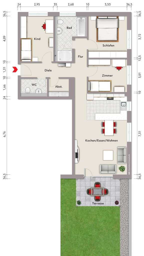 Immobilie in Bischweier - NEUBAUPROJEKT
 - Noch 5 energieeffiziente Wohnungen - - Bild 1