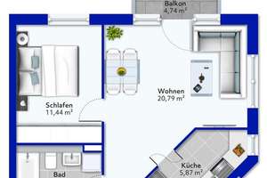 Wohnen oder Investieren: Stilvolle 2,5-Zimmer-Wohnung mit Balkon & Top-Ausstattung in Rheinnähe !!! – 40597 Benrath, Düsseldorf – Vorschaubild 7