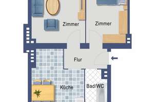 geräumige 2-Zimmer-Wohnung bereit zum Einzug – Gorkistraße 52, 13509 Tegel, Berlin – Vorschaubild 4