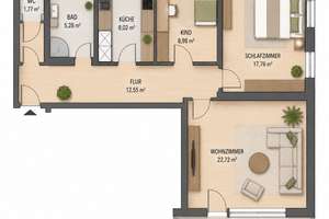 3-Zimmer Wohnung mit viel  Potenzial in beliebter Wohnlage – Die vollständige Adresse der Immobilie erhältst du vom Anbieter., 86199 Göggingen-Nordost, Augsburg – Vorschaubild 19