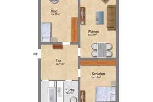 Sanierte 3-Raumwohnung im Erdgeschoss mit Keller in Leipzig-Thekla – Stollberger Straße 3, 4349 Thekla, Leipzig – Vorschaubild 12