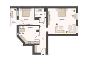 Sofort bezugsfrei | Balkon | 2 Zimmer | Leipzig-Gohlis – Die vollständige Adresse der Immobilie erhältst du vom Anbieter., 4155 Gohlis-Süd, Leipzig – Vorschaubild 21