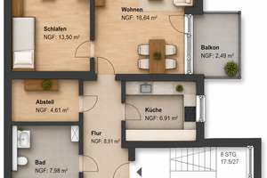 Wunderschöne 2,5-Raum-Eigentumswohnung mit Balkon und Tiefgarage – Andrepark 1, 9112 Kaßberg, Chemnitz – Vorschaubild 14