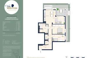 Viva Agrippina: 3-Zimmer-Wohnung mit Terrasse & Garten, 92,96 m² im Erdgeschoss – Riehler Straße 88, 50668 Neustadt/Nord, Köln – Vorschaubild 2