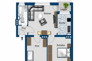 Frisch renoviert: WG-geeignete 3-Zimmer-Wohnung mit Balkon! – Friedrich-Ebert-Str. 5, 39114 Magdeburg – Vorschaubild 2