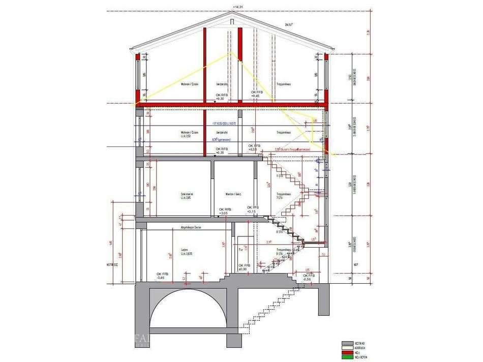 Bauantrag Schnitt Vorderhaus D