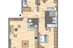 Top 4-Zimmer-Wohnung mit großer Dachterrasse – Bert-Brecht-Straße 27, 45128 Südviertel, Essen – Vorschaubild 2