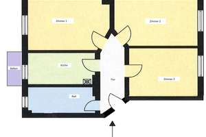 Erstbezug nach Modernisierung: 3-Zimmer Wohnung zentral in Kleefeld mit Balkon – Schulze-Delitzsch-Str. 1, III.OG rechts, 30625 Kleefeld, Hannover – Vorschaubild 5