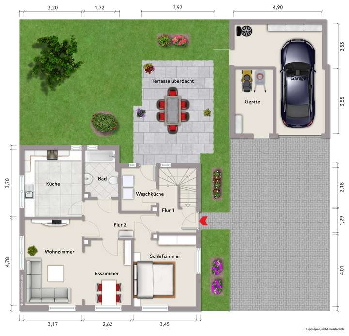Grundriss Erdgeschoss (nicht m