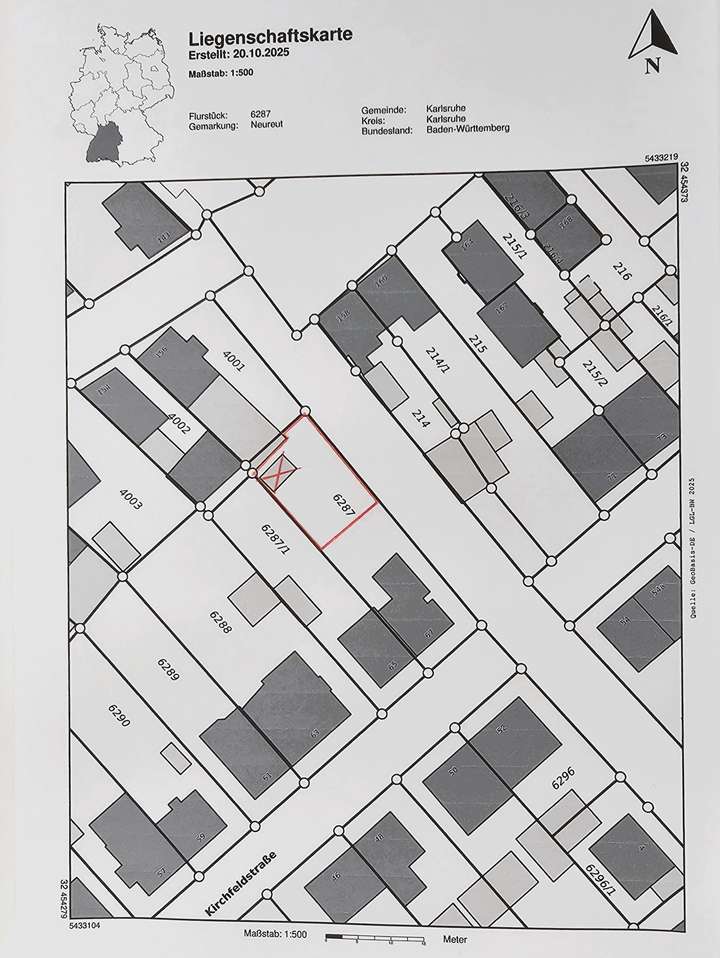 Liegenschaftskarte Garten