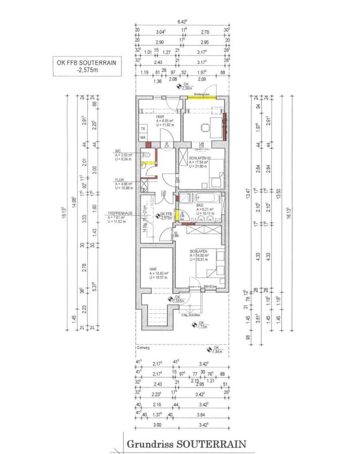Grundriss Souterrain