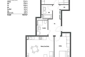 3-Zi.-Whg. in begehrter Lage mit Balkon in Süd-Ausrichtung, 2 Bädern und sep. Abstellraum – Lilli-Kurowski-Straße 1, 80995 Feldmoching, München – Vorschaubild 4