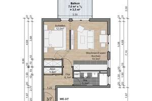 Attraktive 2-Zimmer-Wohnung mit Balkon, Waldrandlage – In der Erle 1, 60388 Bergen-Enkheim, Frankfurt am Main – Vorschaubild 3