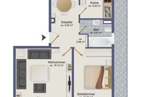 2-Zimmer-Wohnung im Staffelgeschoss mit umlaufender Dachterrasse und Blick ins Grüne – Die vollständige Adresse der Immobilie erhältst du vom Anbieter., 22149 Rahlstedt, Hamburg – Vorschaubild 16