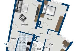 Frisch sanierte 3 Zimmer Wohnung! – Johanniterstr. 56, 51067 Buchheim, Köln – Vorschaubild 2