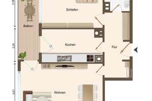 Großzügige 2-Zimmer-Wohnung mit Fernblick & Balkon – attraktive Kapitalanlage im Regensburger Westen – Hochweg 56c, 93049 Westenviertel, Regensburg – Vorschaubild 15