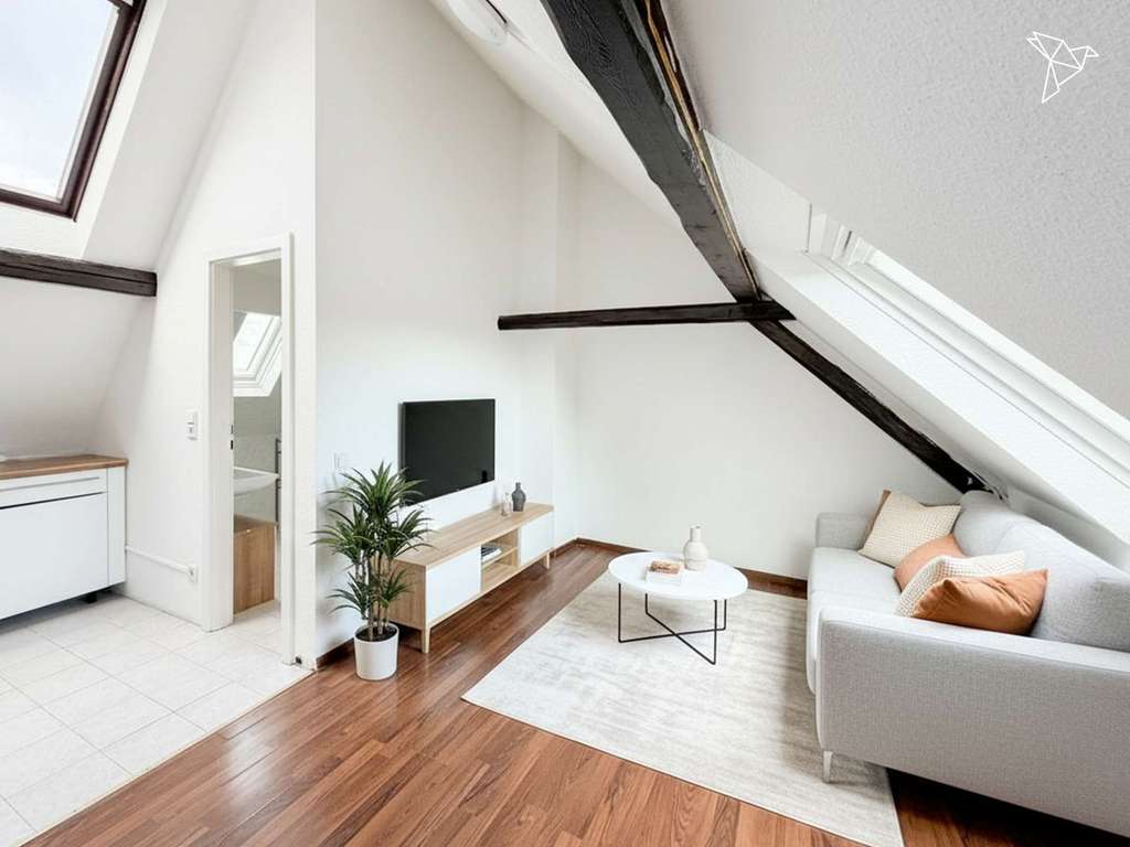 Immobilie in Obertshausen - WOHLFÜHLEN ÜBER DEN DÄCHERN ☀️ Helle Dachgeschosswohnung mit 56 m² & Einbauküche in Obertshausen! - Bild 1