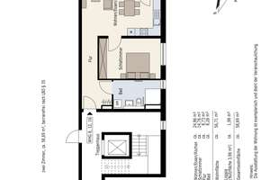 Zwei-Zimmer-Wohnung mit sonniger Loggia und Turmbergblick – Pfinzstraße 14, 76227 Durlach, Karlsruhe – Vorschaubild 3