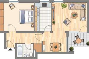 2-Zimmer-Wohnung in Dortmund Scharnhorst – 44328 Scharnhorst-Ost, Dortmund – Vorschaubild 3