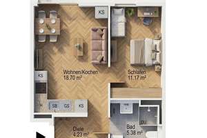 ++SOMMERAKTION++ Neubau: Stilvolle 2-Zimmer-Wohnung im 5. Obergeschoss – Die vollständige Adresse der Immobilie erhältst du vom Anbieter., 81241 Pasing, München – Vorschaubild 13