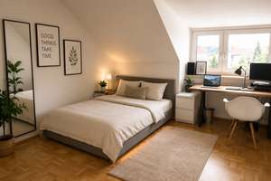 Wohnen über den Dächern Münchens – Helle Dachgeschosswohnung mit Stellplatz ! – keferloherstr 113, 80807 Milbertshofen, München – Vorschaubild 1