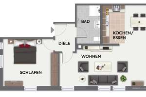 Ankommen & Wohlfühlen – Ansprechende Erdgeschosswohnung mit Einbauküche – Neugereutstraße 10, 70199 Südheim, Stuttgart – Vorschaubild 3