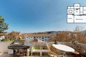 Traumhafte Lage und Ausblick! Altbauwohnung mit 3-Zimmerwohnung mit großem Balkon und Wintergarten