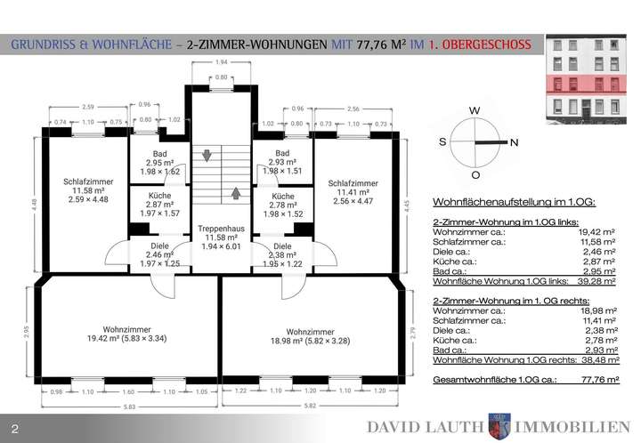 Grundriss 1. Obergeschoss MFH