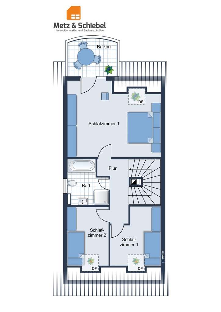 Immobilie in Bodenheim - Feldrandlage Bodenheim! Halbes Haus, ganzes Zuhause! 4 Zimmer auf 2 Etagen, 2 Balkone, StPl, EBK etc - Bild 4