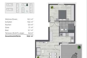 zwei Zimmer im modernen Design in Gerresheim – 40625 Gerresheim, Düsseldorf – Vorschaubild 12