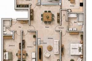 Exklusives, lichtdurchflutetes Penthouse im Altbau mit Loggia, Kaminoption und Stellplatz – August-Bebel-Straße 45, 4275 Südvorstadt, Leipzig – Vorschaubild 14