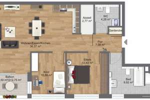 Attraktive 3,5-Zimmer-Wohnung mit Balkon, Aufzug und Tiefgarage in Langenau – Die vollständige Adresse der Immobilie erhältst du vom Anbieter., 89129 Langenau – Vorschaubild 11