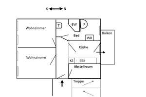Für Wohngemeinschaft geeignet. Helle 2-Zimmer Wohnung mit Balkon im 2. OG in Magdeburg-Neustadt.  – Hospitalstraße 14, 39124 Neue Neustadt, Magdeburg – Vorschaubild 2