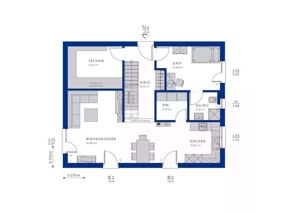 Grundriss UG EVOLUTION 166 TYP