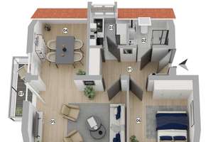 ::: Feine freie Dachgeschoss-Whg. mit Flair, Balkon, Bad mit Tageslicht und in ruhiger Lage ::: – 70186 Gaisburg, Stuttgart – Vorschaubild 15
