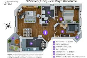 Gut geschnittene 3-Zimmer-Wohnung im 2. OG mit schönem Balkon in sehr gepflegter grüner Wohnanlage – Herzog-Ferdinand-Straße 13, 85456 Wartenberg – Vorschaubild 48
