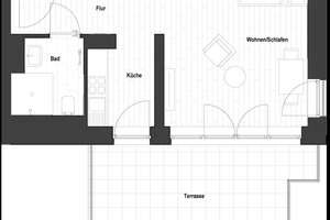 Sanierte 1-Zimmer Terrassenwohnung in Flingerns Herzstück (WE 1.57) | mit EBK und  Dachterrasse! – 40233 Flingern Nord, Düsseldorf – Vorschaubild 2