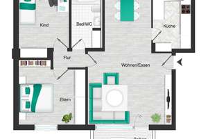 Gepflegte 3-Zimmer-Hochparterrewohnung mit Balkon, Terrasse und großem Garten-Sondernutzungsrecht – 81549 Südgiesing, München – Vorschaubild 17