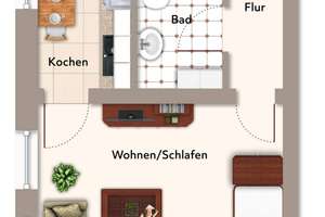 Geräumige 1-Raum-Wohnung in Sudenburg – zentral & gemütlich! – 39112 Sudenburg, Magdeburg – Vorschaubild 4