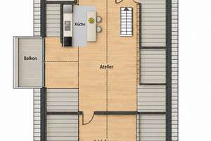Gepflegte Dachgeschosswohnung mit ruhigen Balkon – 82538 Geretsried – Vorschaubild 1