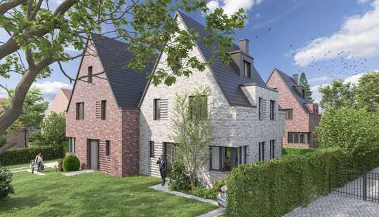 Bild von Doppelhaushälfte im modernen Stil eines Einfamilienhauses | KfW-40-PLUS | ALLES inklusive